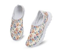 Kuiaobaty Zapatos para caminar para mujer, sin cordones, calavera, mariposa, gatos, con estampado de gatos, cómodos, ligeros, zapatos de trabajo de malla, Orquídea acuarela, 42.5 EU