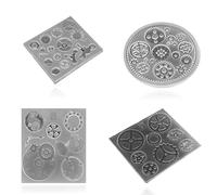 KUIDAMOS 4 Unids/Set Forma de Engranaje 3D Pastel de Chocolate Fondant Molde de Silicona DIY Resina Joyería Colgante Decortion Adecuado para DIY 3D Chocolate Moules à forme spécifique