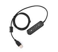 KUIDAMOS Adaptador de Cable QD con Enchufe USB H901 para Auriculares de Centro de Llamadas, Control de Volumen Ajustable y Silencio de Micrófono para Equipos de Auriculares de 3,5 Mm, Diseño (Negra)