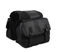 KUIDAMOS Alforjas de Lona Impermeables para Motocicleta, Bolsa Duradera para Asiento Trasero de Bicicleta para Viajes, Ajuste Universal para Motocicletas, Bicicletas, Actividades Al Aire Libre (Negro)