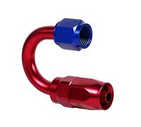 KUIDAMOS AN6 Racing Oil Fuel Line Manguera Extremo Giratorio Macho Adaptador Durable Brillante Protección contra la Corrosión para Tubo de Enfriador de Aceite Universal Color Rojo (AN6-180°)