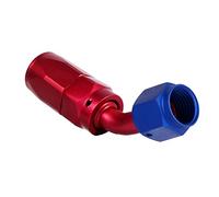 KUIDAMOS AN6 Racing Oil Fuel Line Manguera Extremo Giratorio Macho Adaptador Durable Brillante Protección contra la Corrosión para Tubo de Enfriador de Aceite Universal Color Rojo (AN6-45°)