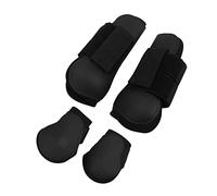 KUIDAMOS Botas de Pata de Caballo, Protector de Tendón Cómodo y Duradero para Obstáculos, Protección de Salto para Jinetes Material: PU + Tela (1 Juego Negro SG)