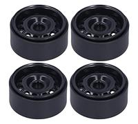 KUIDAMOS Bujes de Rueda RC de Aleación de Zinc, 12 Orificios para Coches AXIAL/HSP 1/10 RC, Cubo de Rueda de Metal (Negro)