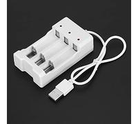 KUIDAMOS Cargador USB de 3 Ranuras, Resistente Al Medio Ambiente, ABS Blanco, Resistente a Altas Temperaturas, para Pilas AA/AAA, Estable y Duradero, para Todos los Países