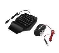 KUIDAMOS Combo de Teclado para Juegos RGB con una Mano y Ratón Retroiluminado para Uso Doméstico, Minijuego Portátil para Oficina, Material Plástico ABS