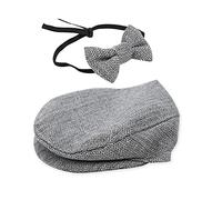 KUIDAMOS Conjunto de Accesorios para Fotografía de Bebés Recién Nacidos, Gorra Plana de Moda, Sombrero de Caballero, Pajarita para Niños de 0 a 1 Mes, Material de Mezcla de Algodón para Fotografía