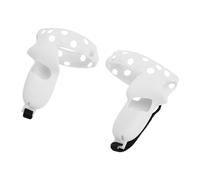 KUIDAMOS Funda de Agarre para Controlador 2, Funda Protectora de Silicona Ligera con Diseño Antitiro para Juegos de Realidad Virtual, 2 Unidades (Gris Blanco)