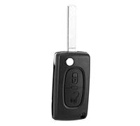 KUIDAMOS Funda de Carcasa de ABS Duradera para a Distancia de 2 Botones para C2 C3 C4, Negro, 1 Unidad, No Necesita Programación, Funda de Repuesto para Llave de Coche Apta para Propietarios de