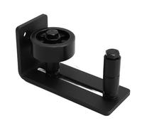 KUIDAMOS Guía de Piso para Puerta Corrediza de Granero, Rodillo Ajustable para una Experiencia de Deslizamiento Suave, Acero Al Carbono Negro, 1 Paquete