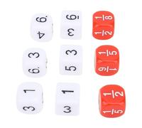 KUIDAMOS Juego de Dados de 6 Caras, 30 Uds., Blanco y Rojo, Dados de Plástico Duraderos para Juegos de Mesa, Aprendizaje de Matemáticas para Fiestas