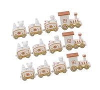KUIDAMOS Juego de Decoraciones Navideñas de Tren Pequeño con Mini Diseño Exquisito para Decoraciones Navideñas, Plástico Rojo, Verde y Blanco, 3 Piezas (Blanco)