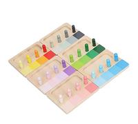 KUIDAMOS Juego de Juguetes Educativos de Combinación de Colores, Divertido Juego de Percepción del Color para Niños Pequeños, Juguete de Madera, 6 Tableros de Combinación de Colores para la