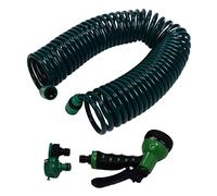 KUIDAMOS Manguera de Agua de Jardín en Espiral, 15m, EVA de Alta Presión, 7 Modos, Tubo de Resorte Telescópico para Regar Plantas, Jardines, Césped