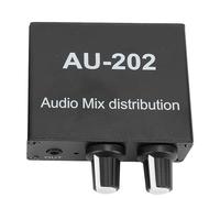 KUIDAMOS Mezclador Estéreo de 2 Canales Mezclador de Sonido Pequeño de bajo Ruido para Auriculares y Parlantes Ideal para Músicos y DJ - Construcción Duradera de Aleación de Aluminio
