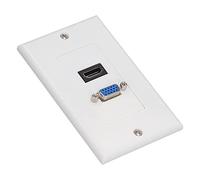 KUIDAMOS Panel de Pared con Interfaz Multimedia HD con Puerto VGA, Salida de Audio y Vídeo de Alta Definición de Modo Dual, Perfecto para Instalación de Cine en Casa, Material ABS, 1 Unidad