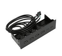 KUIDAMOS Panel Frontal USB2.0 Hub Multifuncional 4 Puertos para Caja de Computadora PC, Fácil Instalación para XP Vista 7 8 8.1 10 11, Construcción de Metal Resistente