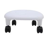 KUIDAMOS Taburete bajo con Ruedas, Ergonómico, Resistente, Asiento Corto con Ruedas para Sala de Estar, Dormitorio | Material Seguro | Fácil Enrollado | Pieza Versátil para Uso Doméstico (Blanca)