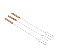 KUIDAMOS Tenedores para Barbacoa de Acero Inoxidable, Palo para Asar Ergonómico Multifunción para Acampar Al Aire Libre, 47,2 Cm, 3 Piezas
