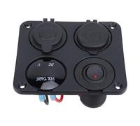 KUIDAMOS Toma de Corriente USB Marina con Voltímetro LED, Panel de Enchufe de Cargador Dual 4.2A para Camión de Coche RV (Luz roja)