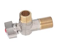 KUIDAMOS Válvula Triangular de Latón con Rosca G1/2, Válvula de Parada de Agua de Gran Flujo para Cocina, Baño, Duradera y Resistente Al óxido, 1/2 Pulgada, 1 Unidad (Rojo)
