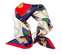 kuifang Pañuelos cuadrados pequeños de seda de morera de 21 pulgadas, bufanda de cuello de moda para mujer, paquete de regalo, Carruaje rojo, 21''