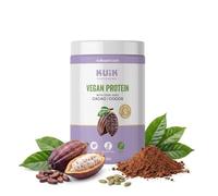 KUIK Proteína Vegana Cacao Mujer 350 g, | Guisante y semilla de calabaza con vitaminas D3, B9 y B12. Sin azúcares añadidos, con estevia. 10 raciones. 100% vegetal