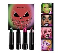 KUIRUNRX® Halloween Lipstick Set, Lipstick Eyeshadow Eyeshadow Face Paint Body Paint Color Black Creamsicle for Football, Baseball, Softball and Halloween Party Makeup
