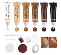 KUIRUNRX® Kit de Reparación de Cuero, Cuero Liquido Reparador 6 Colores, Cuero Líquido Marrón para Reparar Arañazos, Agujeros y Decoloraciones en Asientos de Cuero de Coches, Sofás