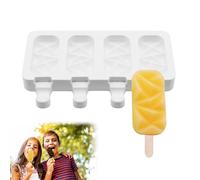 KUIRUNRX® Moldes de Silicona para Helados, 4 Moldes para Helados, Mini Moldes para Helados Palitos, DIY Reutilizable de Grado Alimenticio sin BPA Molde Helados con Palo para Hielo, Chocolate