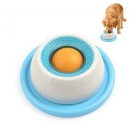 KUIRUNRX® Plato Lamer para Perros, Comedero Lento para Perros, Esterilla de Lamer Antideslizante con Ventosas, Recipiente Giratorio Integrado para Ralentizar la Comida (Azul)