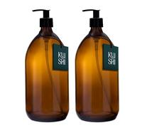 Kuishi - Dispenser per sapone - vetro ambrato, Vetro, Amber, x2 1000ml