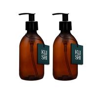 Kuishi - Juego de dos dispensadores de jabón de plástico, color ámbar, plástico, Amber, 250 ml