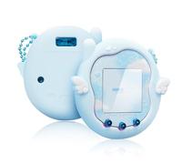 Kuitmor Bonita funda de silicona compatible con Tamagotchi Uni, funda protectora de cuerpo completo con calcomanías decorativas y cadena de cuentas, color azul