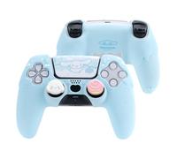 Kuitmor Funda protectora de silicona antideslizante para mando de PS5, bonita carcasa protectora de dibujos animados para mando de PlayStation 5 con 2 tapas de agarre para el pulgar y 1 calcomanía