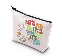 KUIYAI Bolsa de maquillaje con cremallera de ganso Silly Goose Gift It's Me Hi I'm A Silly Goose (ganso tonto)