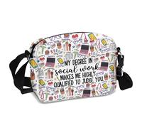 KUIYAI Divertida bolsa cruzada para trabajador social, humor de obras sociales, regalo de graduación de MSW, regalo para estudiantes de MSW (juzga youUK)