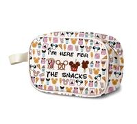 KUIYAI Divertido regalo para amantes de la comida, con texto en inglés "I'm Just Here for The Snacks", bolsa de aseo transparente, organizador de viaje, resistente al agua (para aperitivos)
