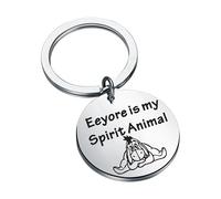 KUIYAI Eeyore Gift Eeyore Llavero Eeyore Jewelry Eeyore Lover Gift Eeyore Is My Spirit Animal, .3.0, Acero inoxidable
