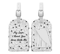 KUIYAI Fly Safe Gift - Etiqueta de equipaje Fly Safe I Need You Here with Me, regalo de aviador, etiqueta de maleta de avión para novio piloto (flySafeTagUK)