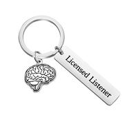 KUIYAI Llavero de terapeuta para psicólogos, concienciación sobre la salud mental, regalo sarcástico (oyente listenKr)