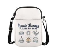 KUIYAI MAOFAED - Regalo de terapia del habla, terapia del habla, bolsa cruzada para terapeuta, regalo SLP, bolsa de hombro SLP (flota mi barco UK)