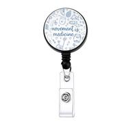 KUIYAI Movement is Medicine - Carrete de insignia, regalo de terapia física, regalo de entrenador personal, regalo DPT, regalo motivacional de gimnasio