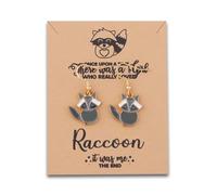 KUIYAI Pendientes de mapache de regalo para ella Once Upon A Time There Was A Girl Who Really Loved Raccoon, Metal
