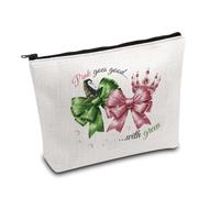 KUIYAI Pink Goes Good with Green Cosmetic Bag, regalo para fanáticos de la película de mago, Because I Knew You I Have Been Changed for Good, Pink Goes Gooduk, moda