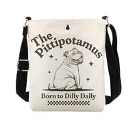 KUIYAI Pitbull Dog Gift The Pittipotamus - Bolso cruzado para mamá Pitbull, bonito regalo de Pittie, regalos para amantes de Pittie (dilly dallyUK)