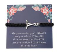 KUIYAI Pulsera de hockey Sportybella Field Hockey Always Remember You are Braver Stronger Smarter Than You Think Regalo para el equipo de entrenador de hockey, Metal, Acero inoxidable