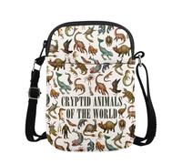 KUIYAI Regalo de criptozoología, bolsa cruzada Cryptid Animals of The World para amantes de lo paranormal, tipo de Cryptid (cryptidOfWorldUK)