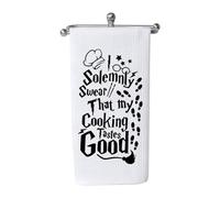 KUIYAI Wizard - Toalla de cocina con texto en inglés "I Solemnly Swear My Cooking Tastes Good" (cocina sabe bien)