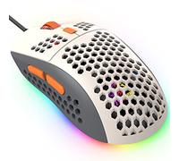 KUIYN 383 Pro Ratón para Juegos con Cable Ultraligero, Carcasa Ligera de Panal de Abeja, 6 Ratones retroiluminados con respiración RGB, 6 dpi Ajustables 6400, USB para Win10/XP/Xbox/PS4/Mac/HP/Acer